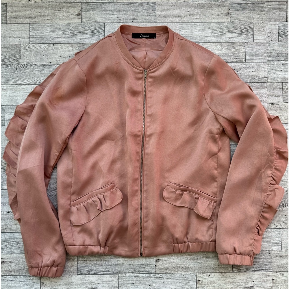 Kosmios Women’s Lightweight Fashion Bomber Jacket Size Small, Pink